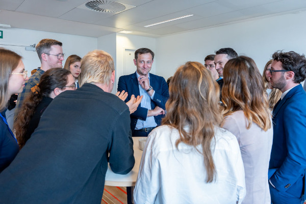 Christophe Hansen, European Commissioner with participants of the EU Youth Policy Dialogue